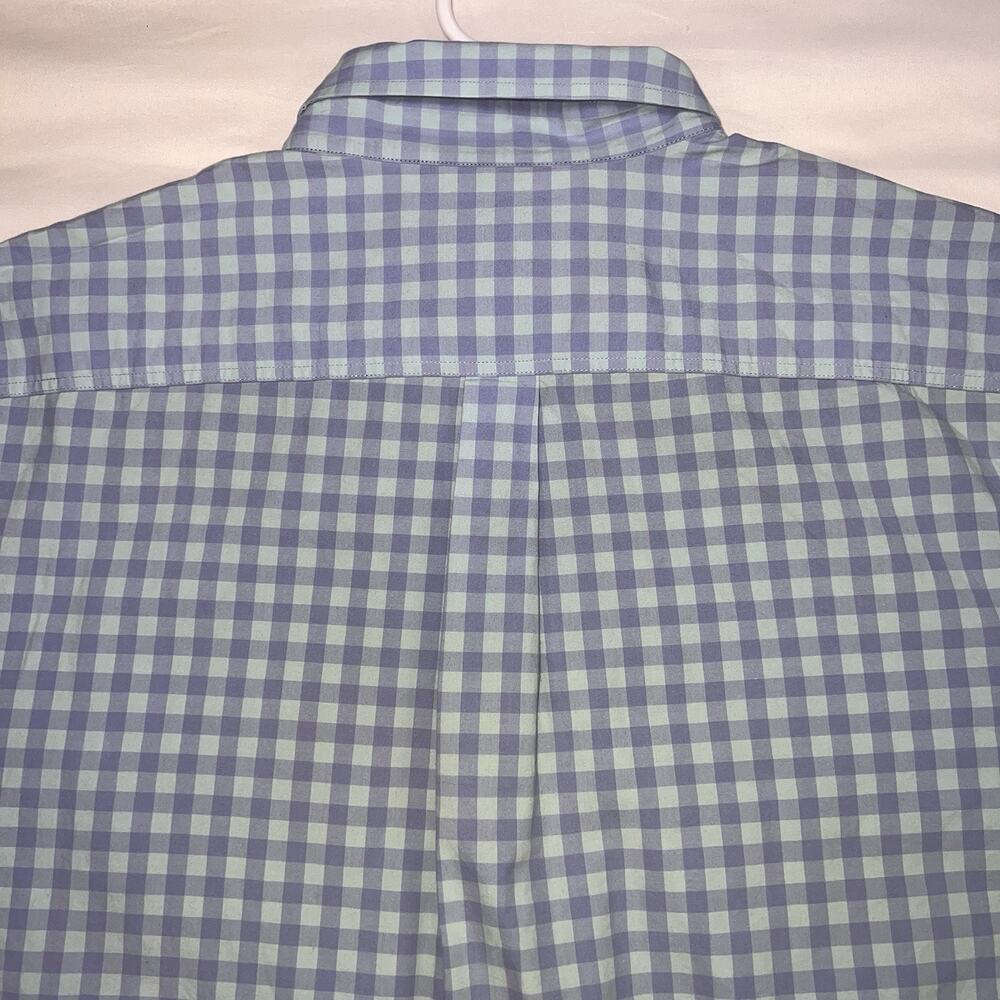 Johnnie-O Shirt Mens Size L Blue Gingham Plaid Button Up Silver Lake Preppy Logo - Picture 9 of 12